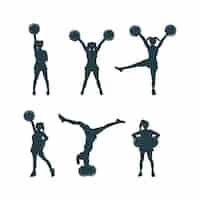 Free vector hand drawn cheerleader  silhouette