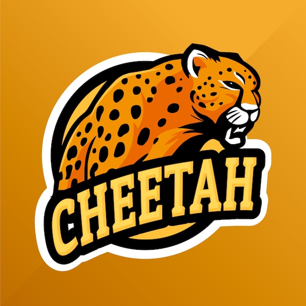 Hand drawn cheetah logo template