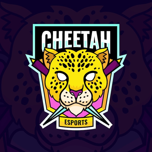 Hand drawn cheetah logo template