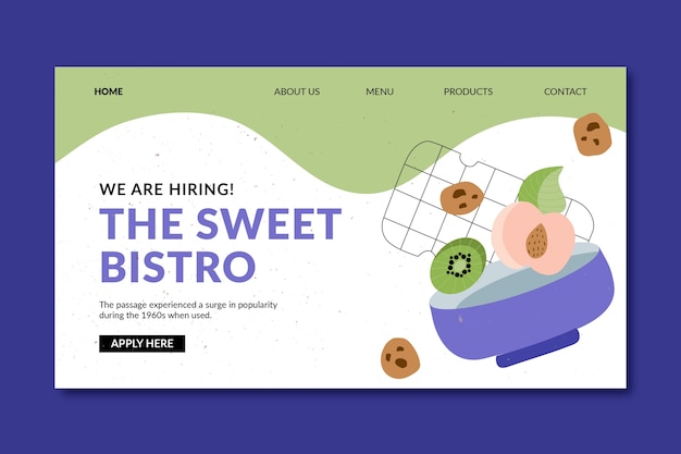 Free vector hand drawn chef career landing page