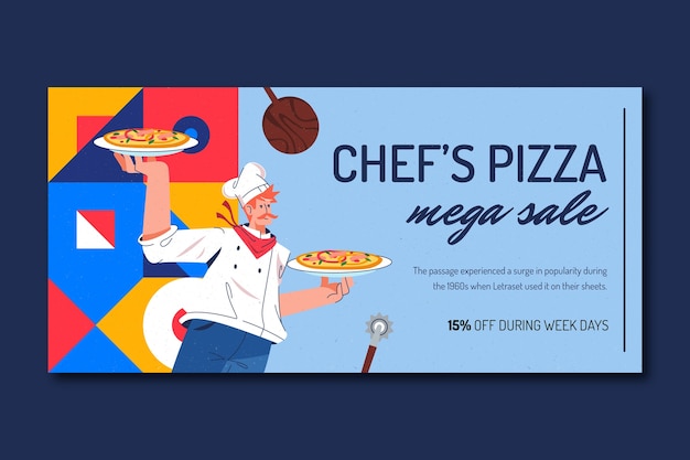 Vettore gratuito banner di vendita di carriera di chef disegnato a mano