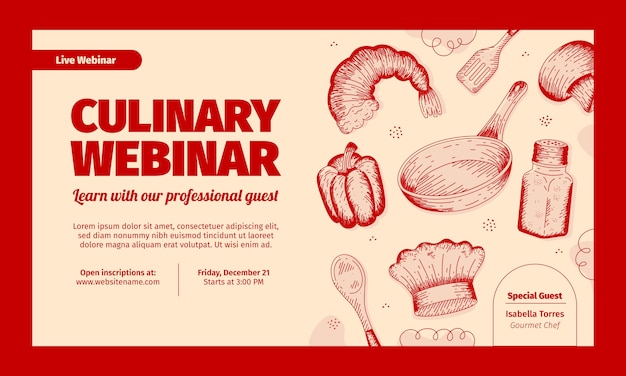 Hand drawn chef career webinar