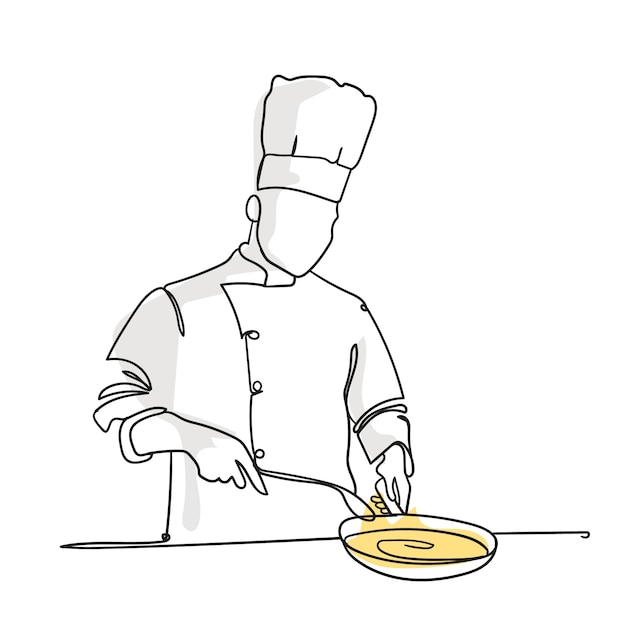 Hand drawn chef drawing illustration