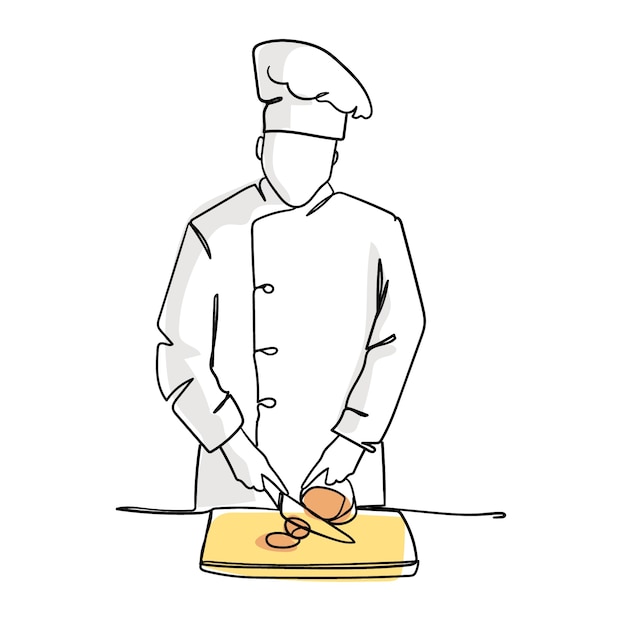 Hand drawn chef drawing illustration