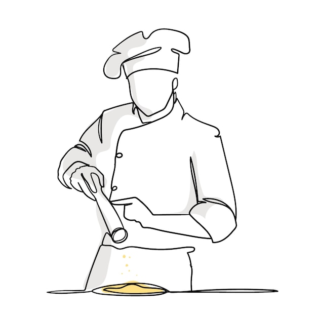 Free vector hand drawn chef drawing illustration