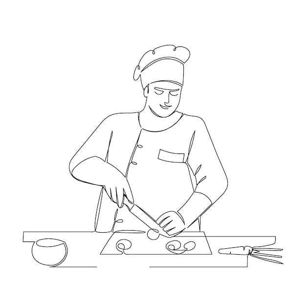 Free vector hand drawn chef drawing illustration