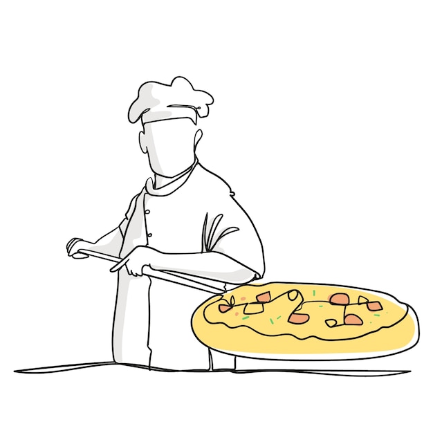 Hand drawn chef drawing illustration