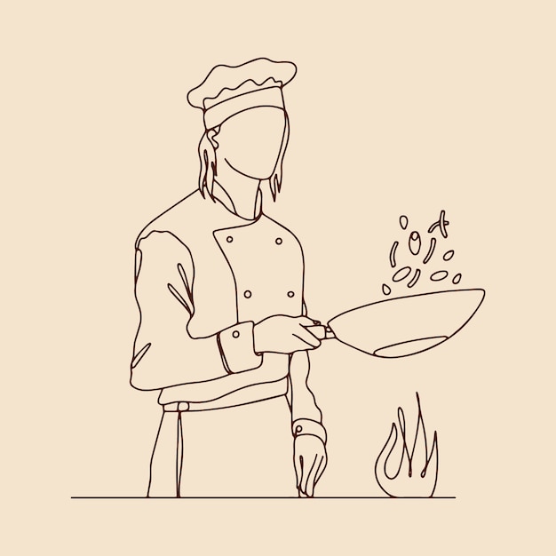 Free vector hand drawn chef  outline illustration