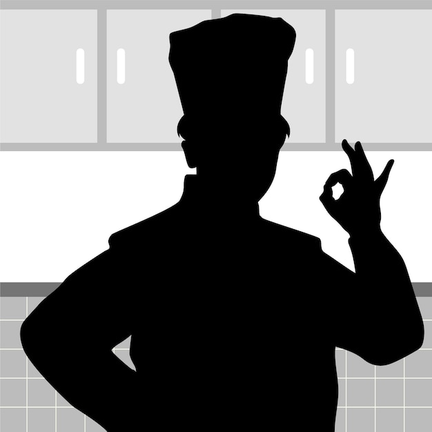 Free vector hand drawn chef silhouette