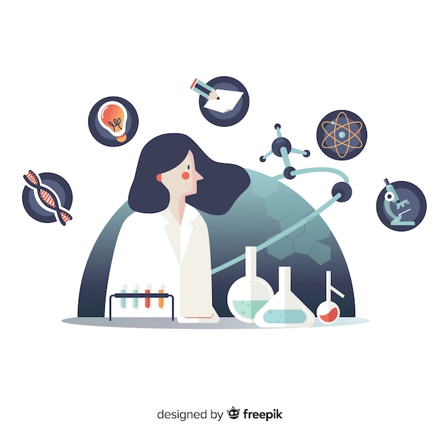 Hand drawn chemist background