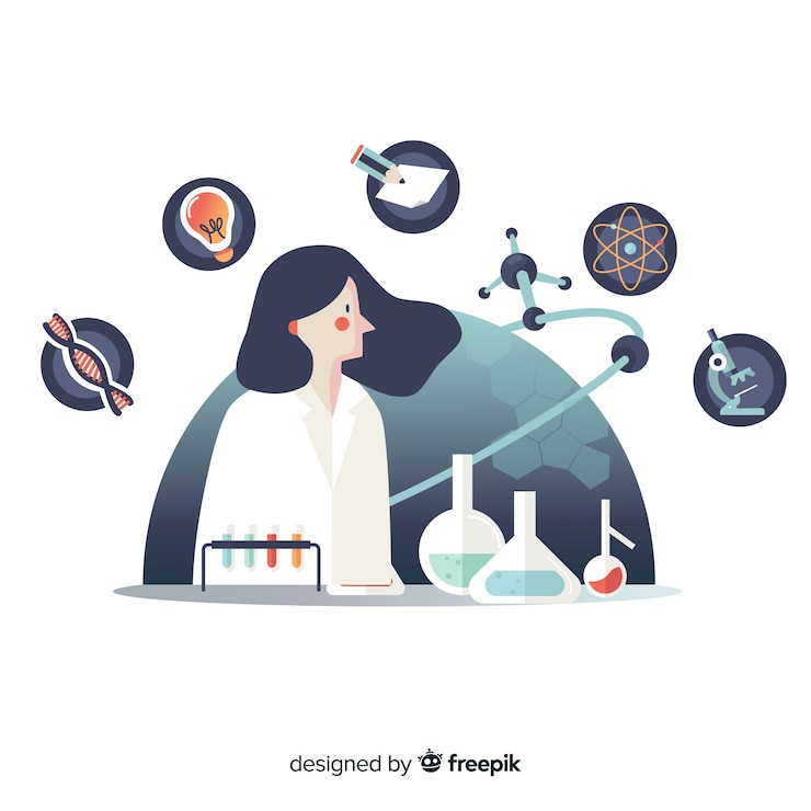 Free Vector hand drawn chemist background