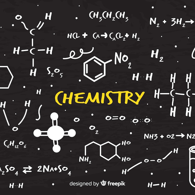 Free vector hand drawn chemistry blackboard