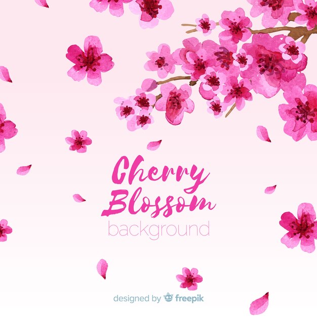 Hand drawn cherry blossom background