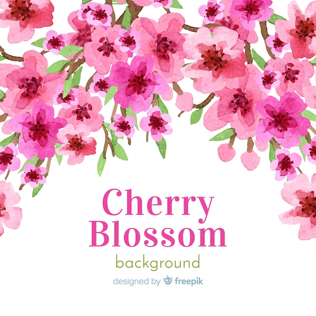 Hand drawn cherry blossom background