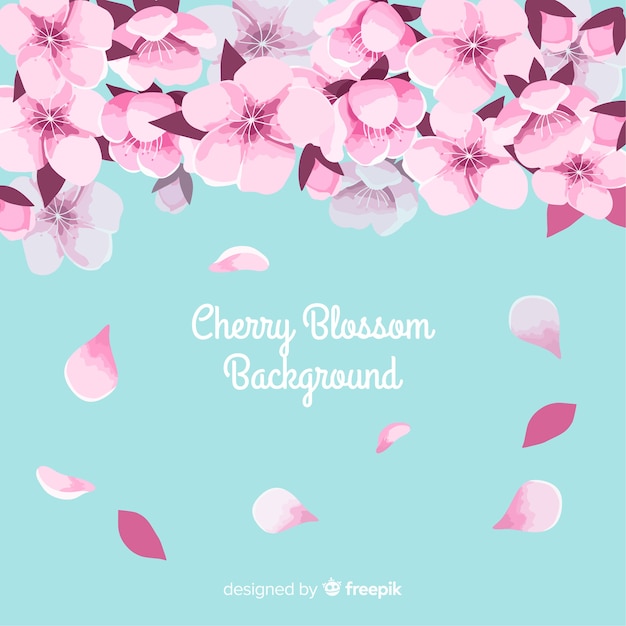 Free vector hand drawn cherry blossom background
