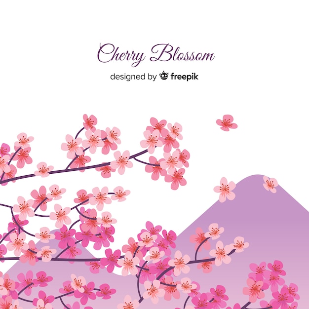 Free vector hand drawn cherry blossom background