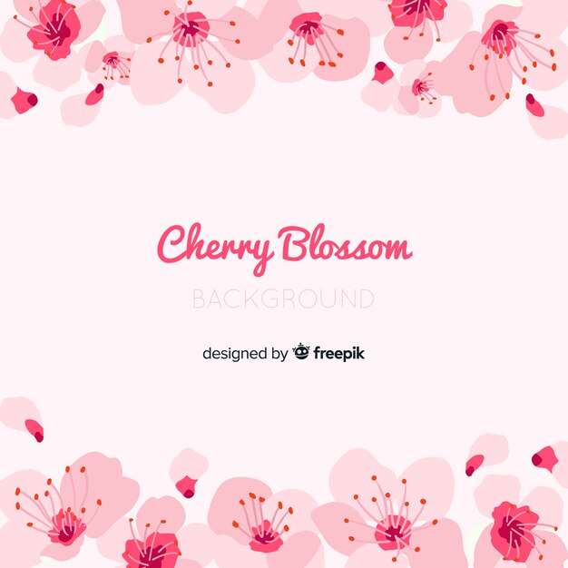 Hand drawn cherry blossom background