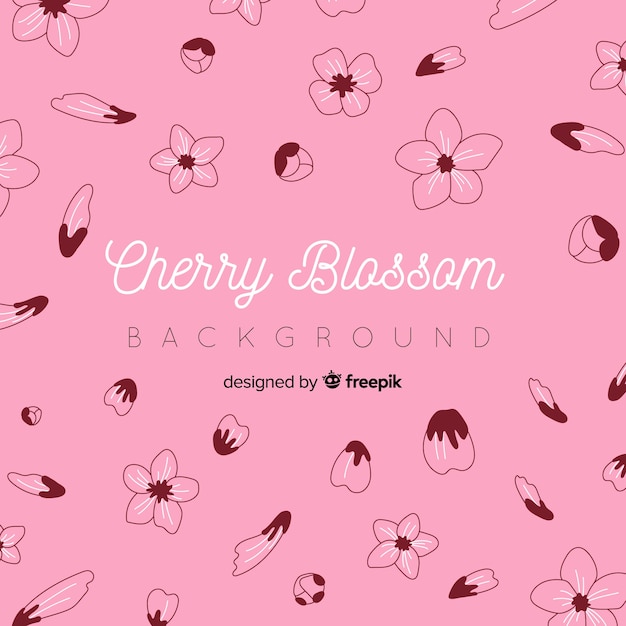 Hand drawn cherry blossom background