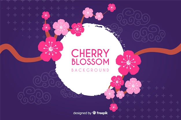 Hand drawn cherry blossom background