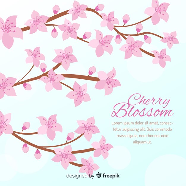 Hand drawn cherry blossom background