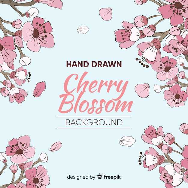 Free Vector hand drawn cherry blossom background