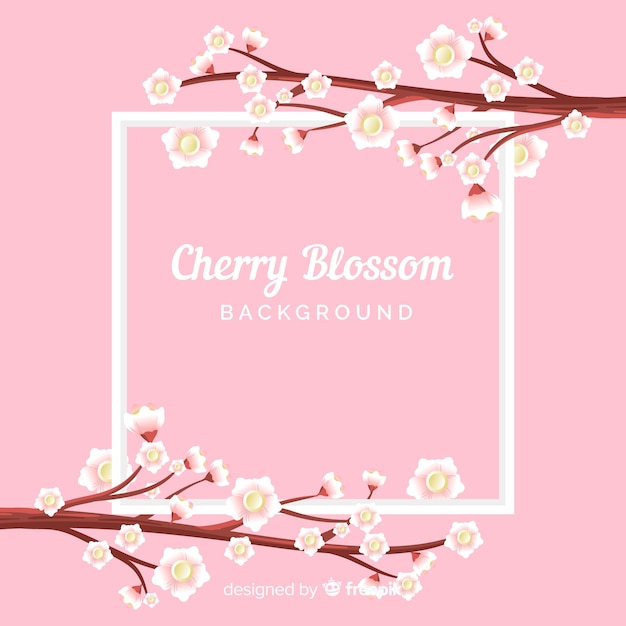 Hand drawn cherry blossom background