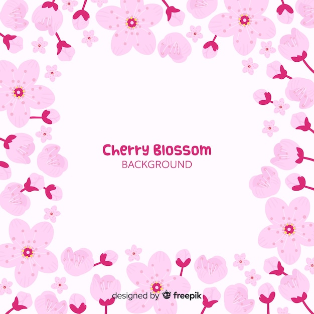 Hand drawn cherry blossom background