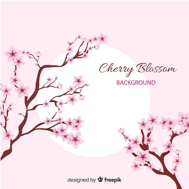 Hand drawn cherry blossom background