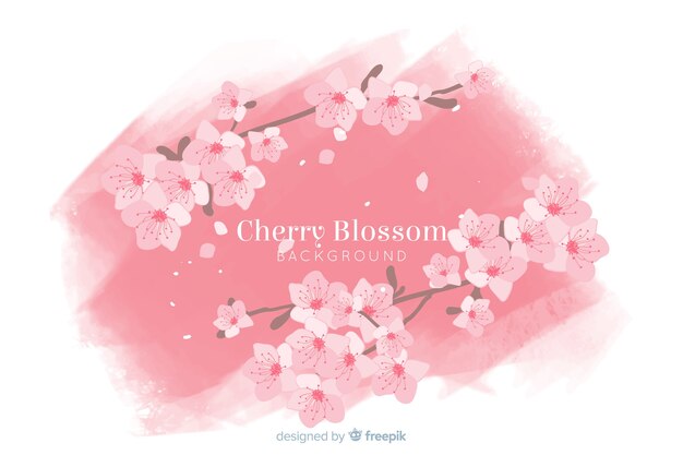 Free Vector hand drawn cherry blossom background