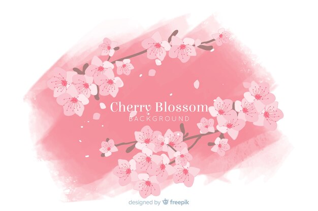 Hand drawn cherry blossom background