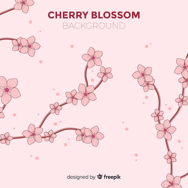 Hand drawn cherry blossom background