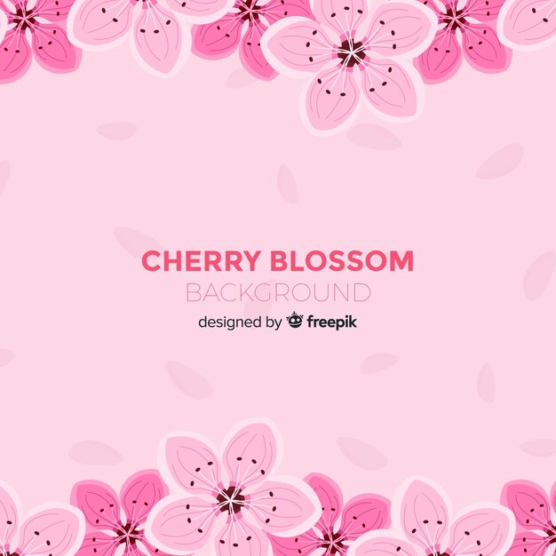 hand drawn cherry blossom background