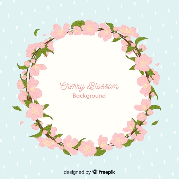 Hand drawn cherry blossom background