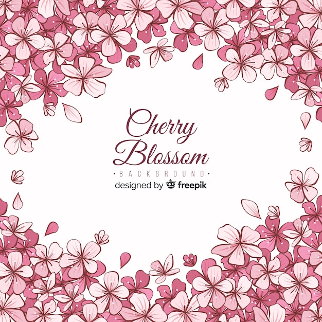 Free vector hand drawn cherry blossom background