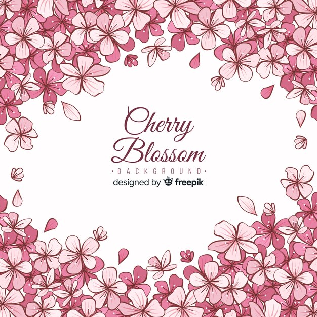 Hand drawn cherry blossom background