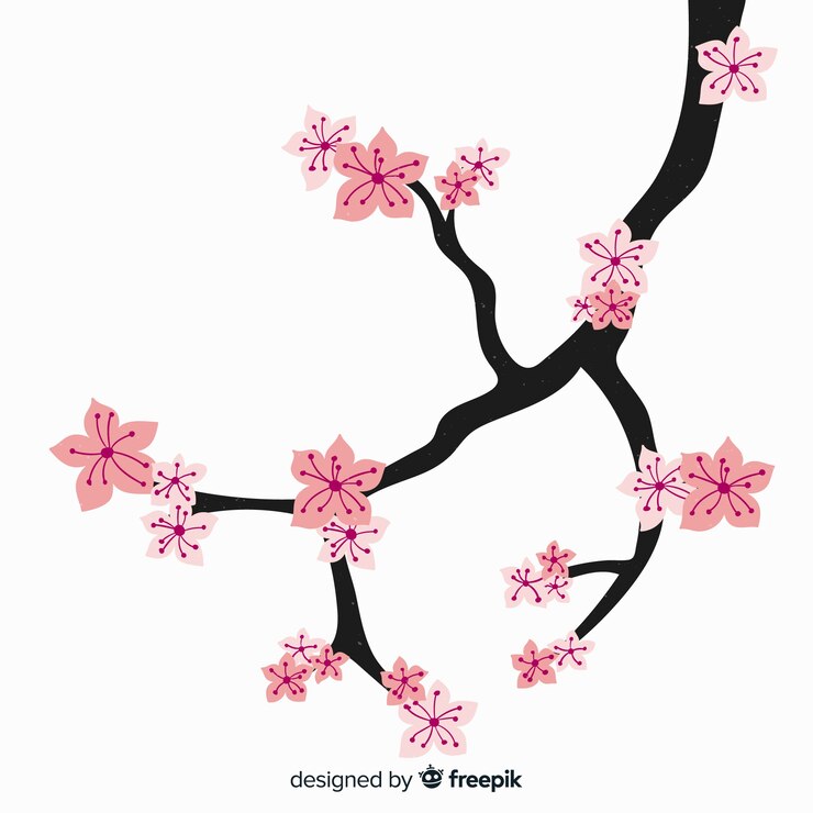 Free Vector hand drawn cherry blossom branch background
