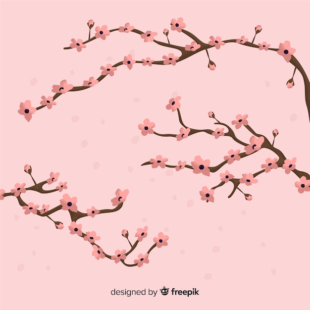 手描き桜の枝の背景