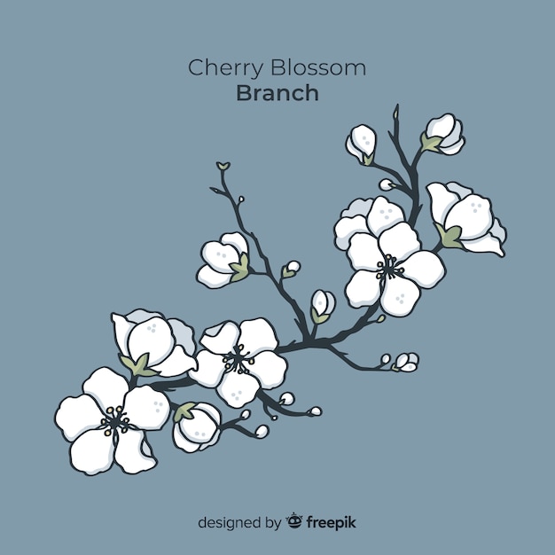 Free vector hand drawn cherry blossom branch background