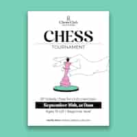 Free vector hand drawn chess tournament poster