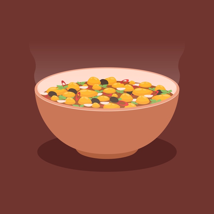 Free Vector hand drawn chickpea stew illustration