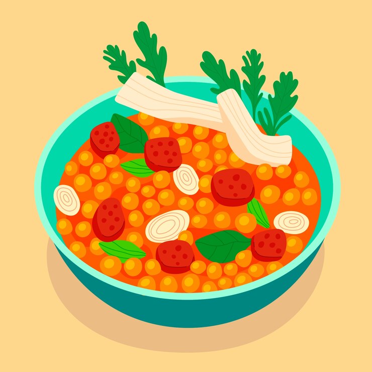 Free Vector hand drawn chickpea stew illustration