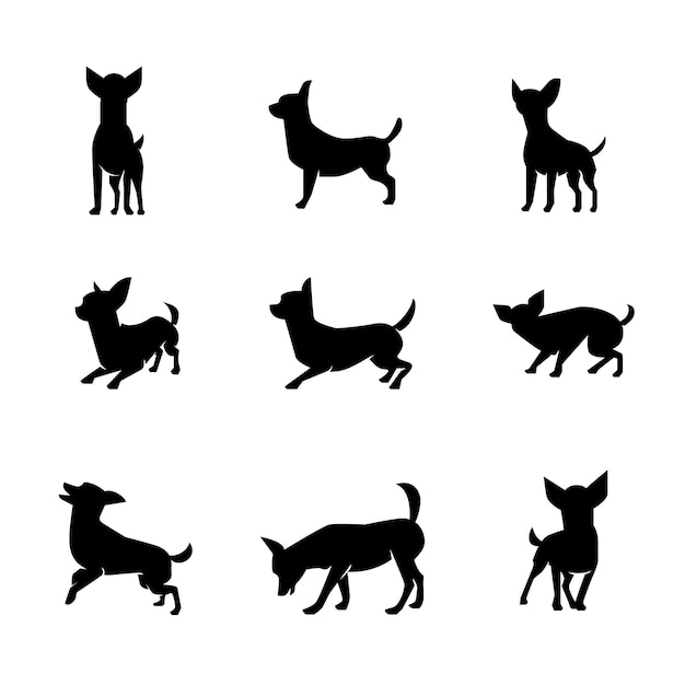 Hand drawn chihuahua silhouette