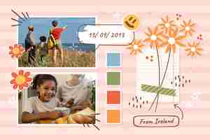 Free vector hand drawn child like collage template