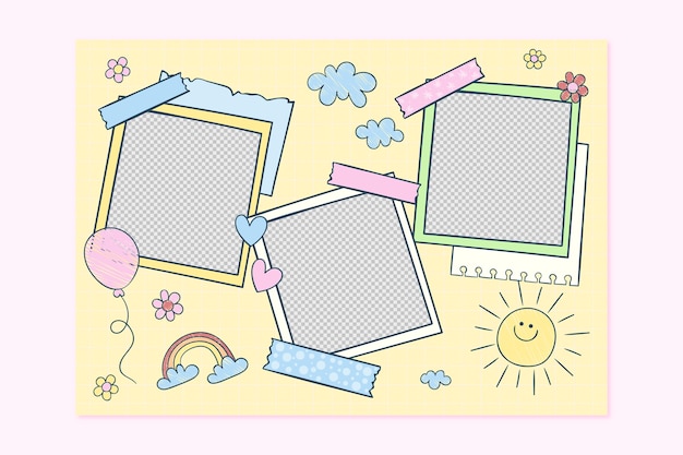 Free vector hand drawn child like collage template