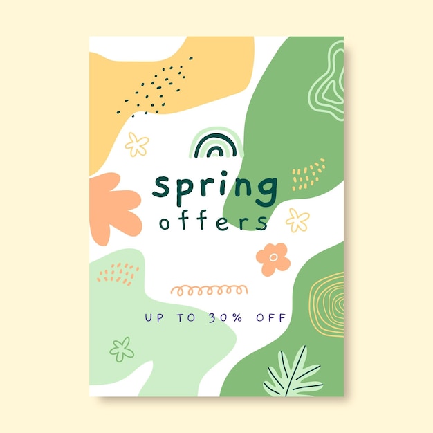 Hand drawn child-like spring poster