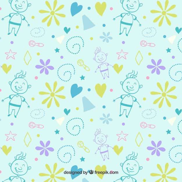 Hand drawn child pattern