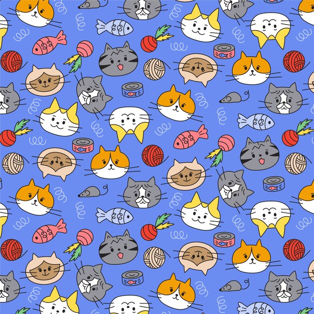 Hand drawn childlike animals pattern