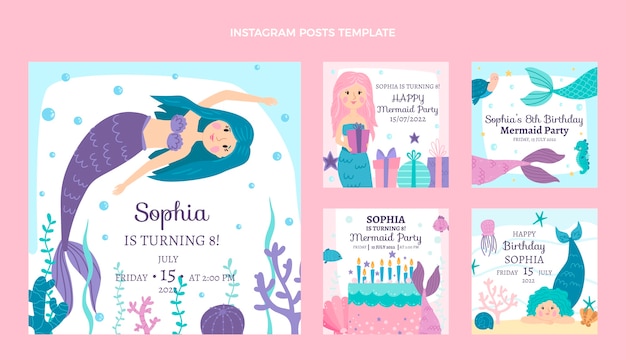 Hand drawn childlike birthday instagram post