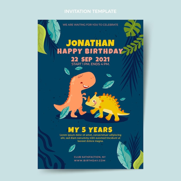 Free vector hand drawn childlike birthday invitation