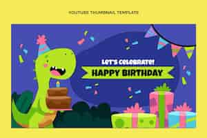 Free vector hand drawn childlike birthday youtube thumbnail